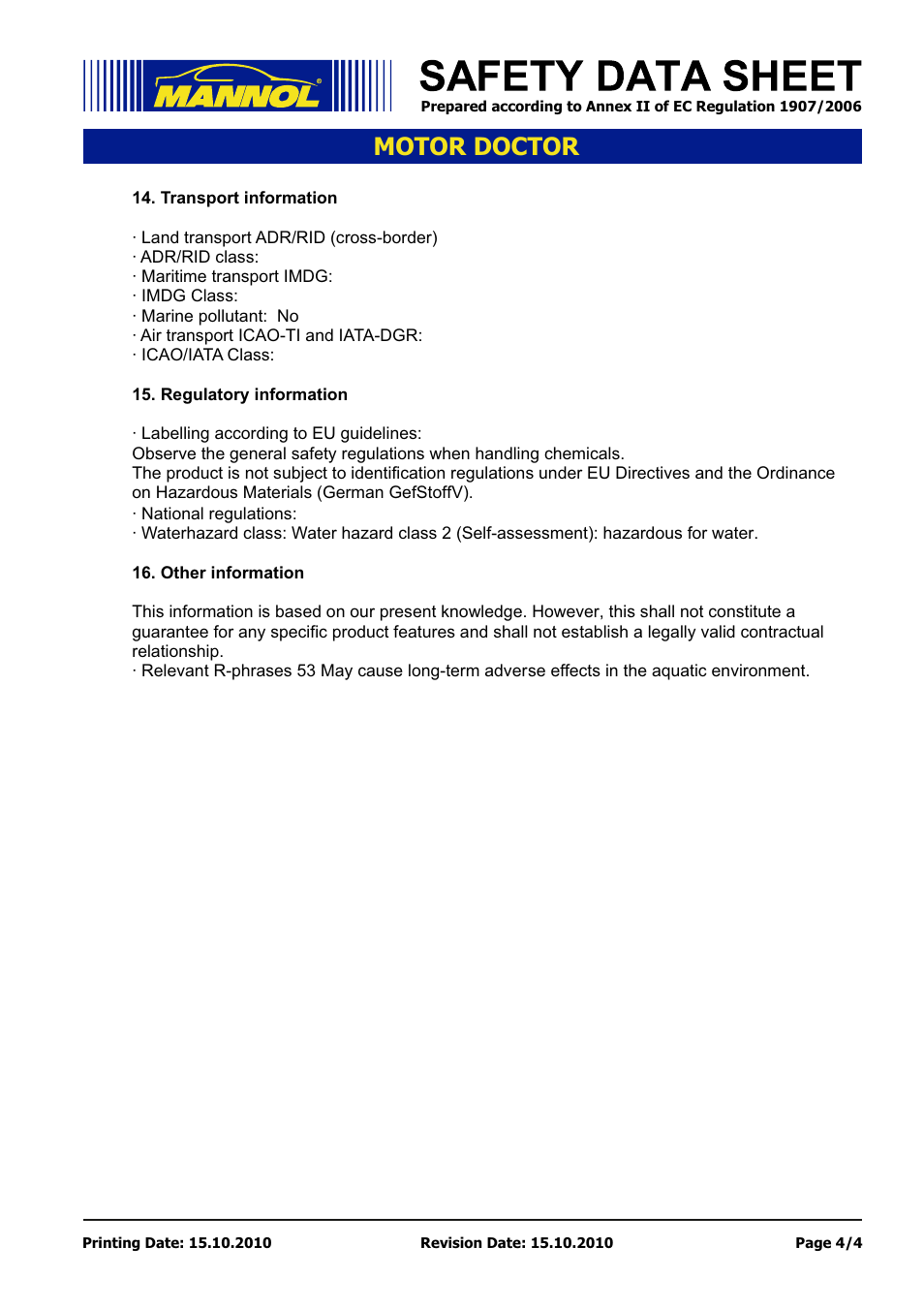 Seite 4, Motor doctor | SCT-Germany MOTOR DOCTOR User Manual | Page 4 / 4