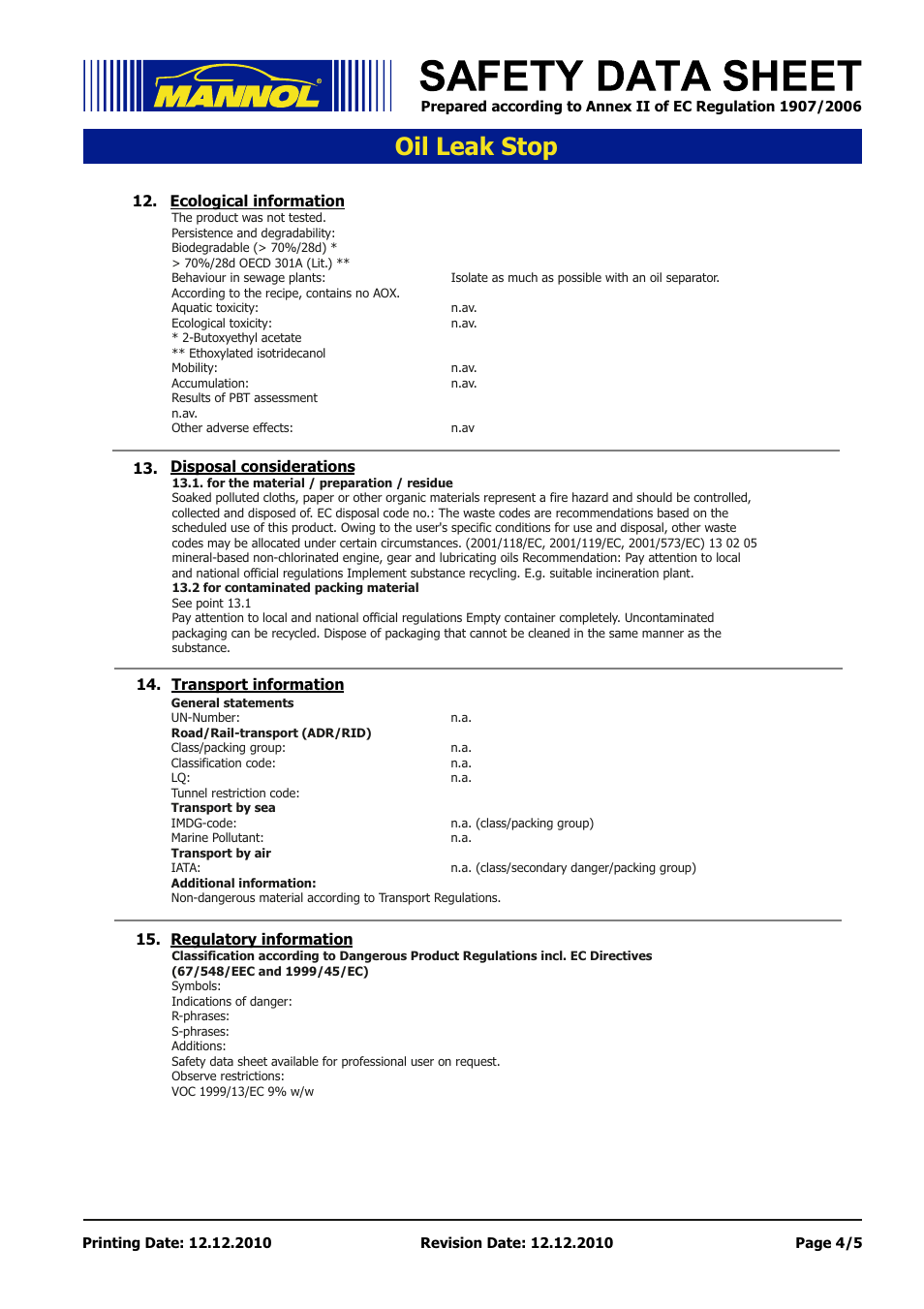 Seite 4, Oil leak stop | SCT-Germany OIL LEAK-STOP User Manual | Page 4 / 5