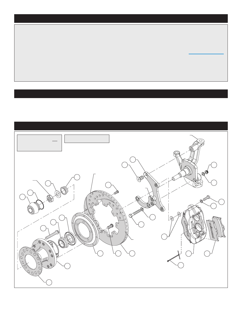 Exploded assembly diagram, Important notice - read this first, Photographic tip | Wilwood Forged Dynalite Pro Series Front Brake Kit User Manual | Page 2 / 9