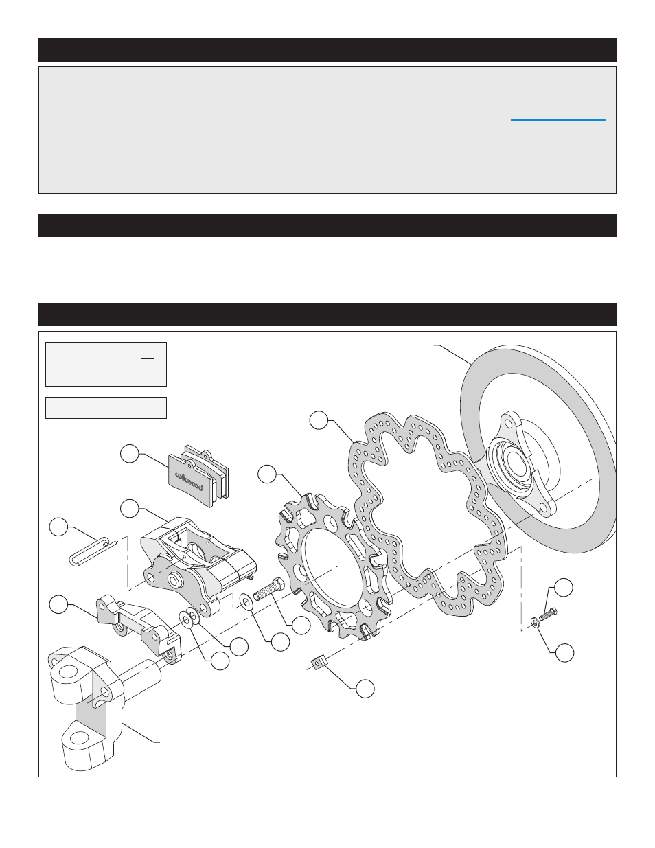 Exploded assembly diagram, Important notice - read this first, Photographic tip | Wilwood GP320 Sprint Left Front Brake Kit User Manual | Page 2 / 6