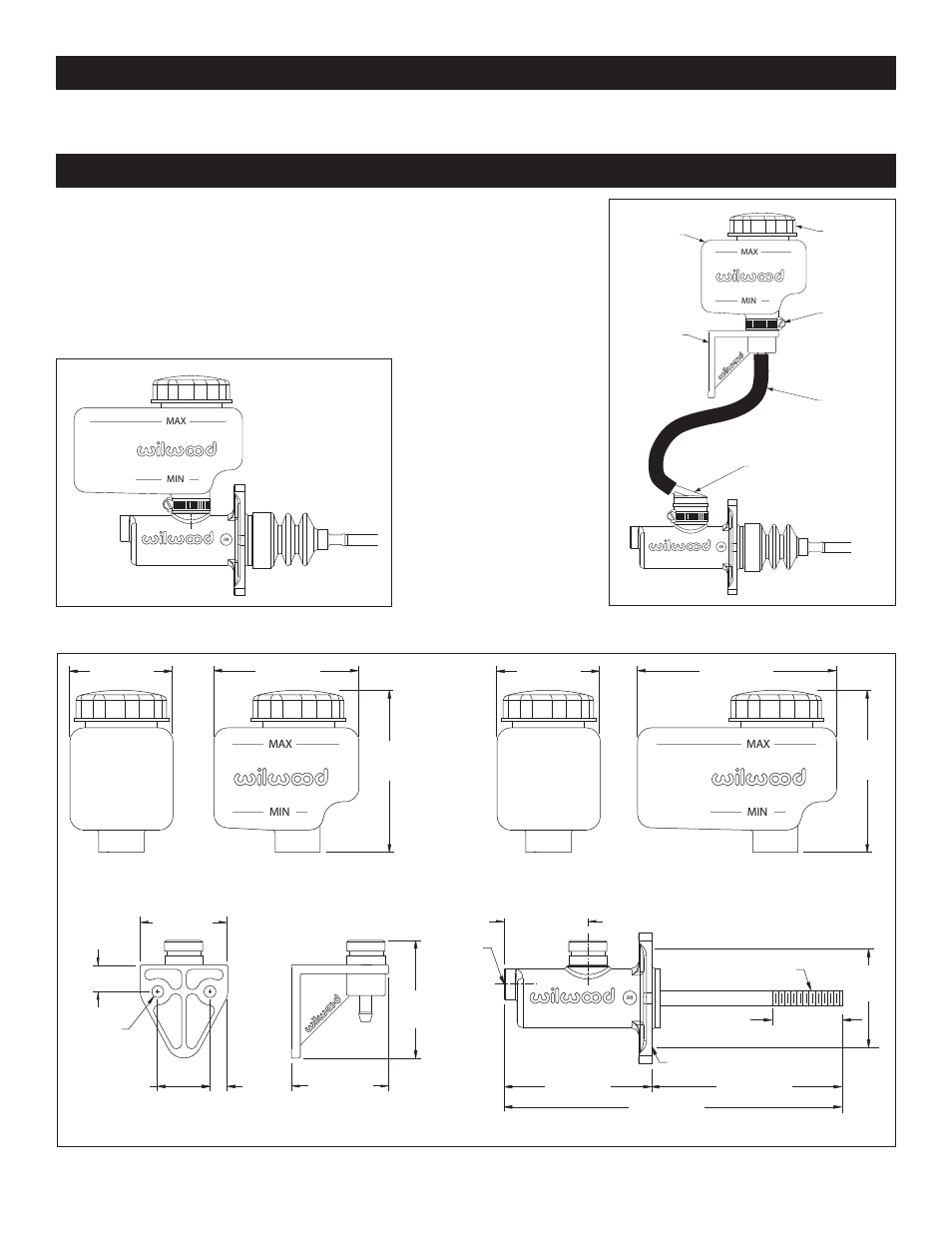 Minimum mounting requirements, variations, Photographic tip | Wilwood Compact Remote Flange Mount Master Cylinder User Manual | Page 2 / 6