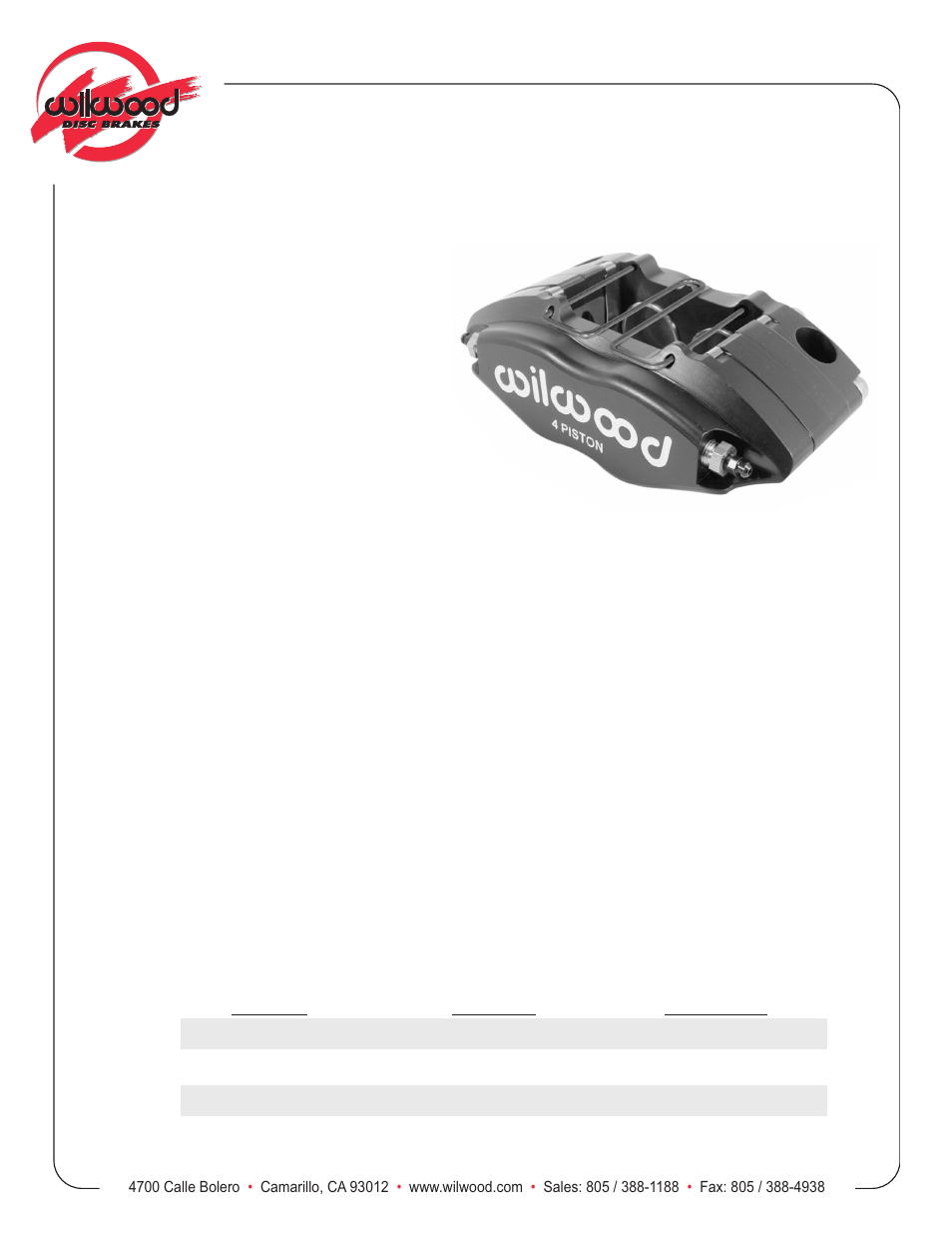 Wilwood Powerlite Radial Mount User Manual | 2 pages