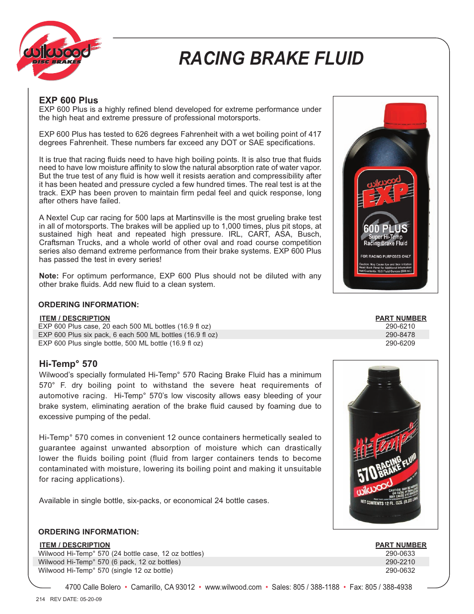 Wilwood HI-TEMP Brake Fluid User Manual | 1 page