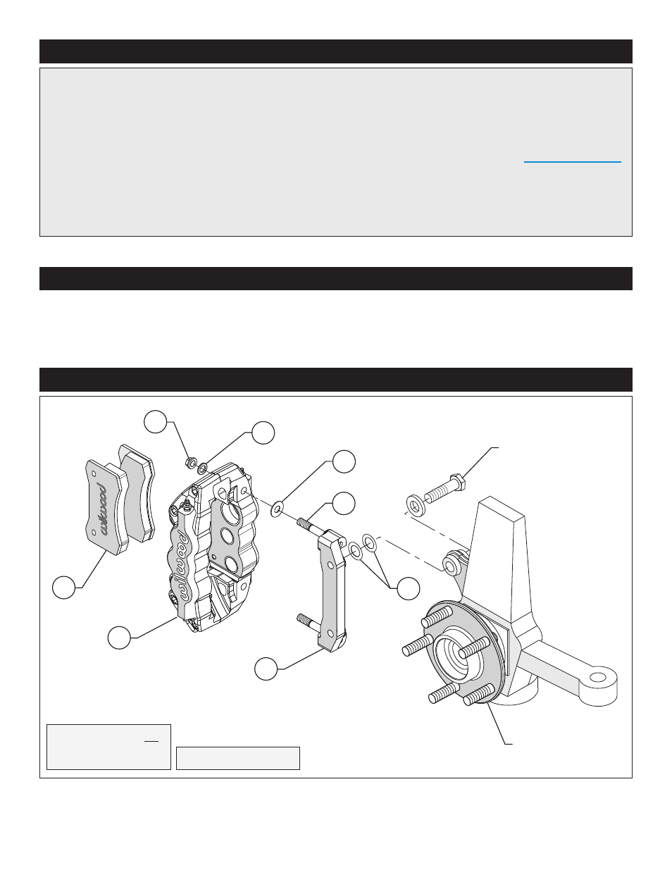 Exploded assembly diagram, Important notice - read this first, Photographic tip | Wilwood W6A Front Caliper and Bracket Upgrade Kit User Manual | Page 2 / 7