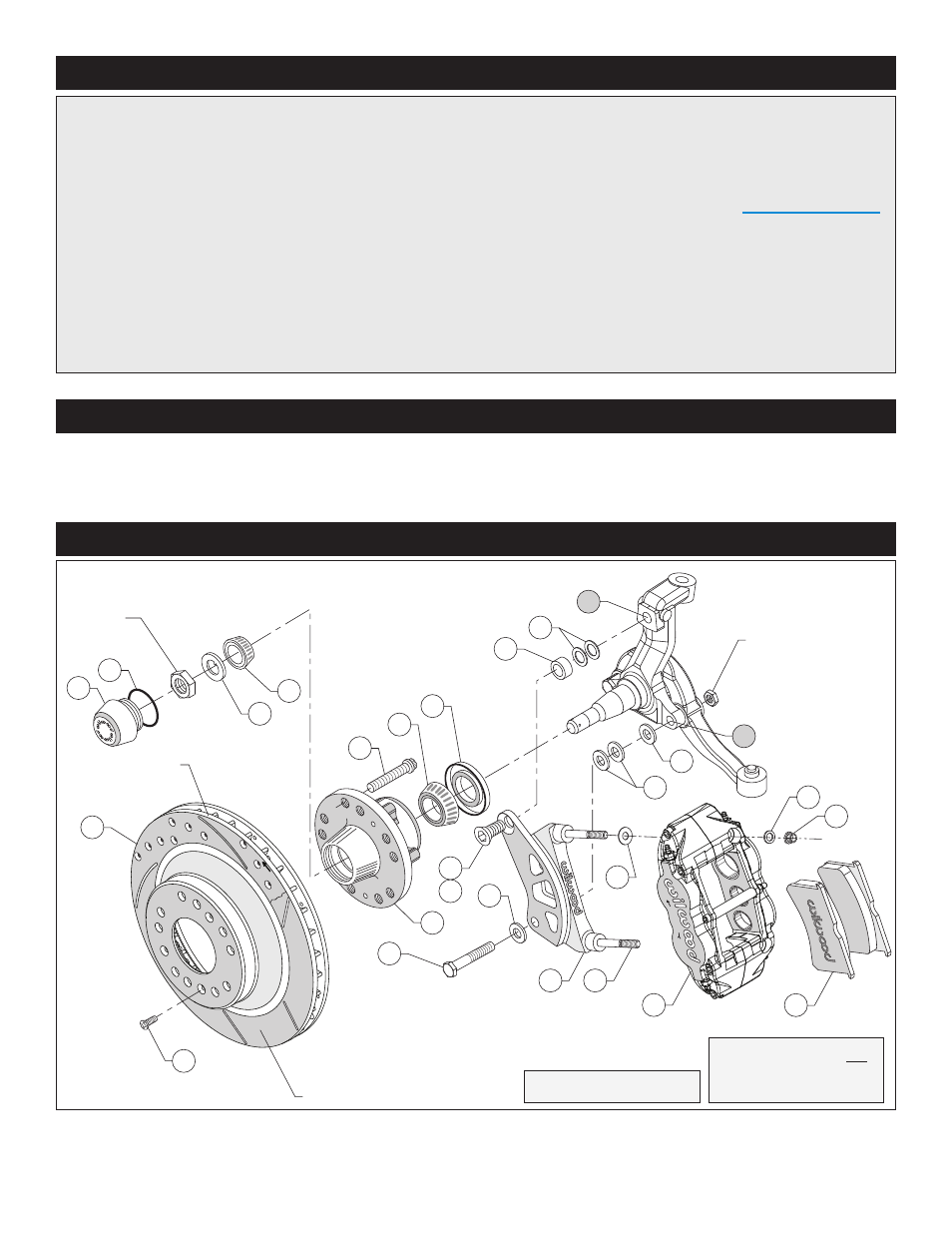 Exploded assembly diagram, Important notice - read this first, Photographic tip | Wilwood Forged Narrow Superlite 6R Big Brake Front Brake Kit (Hub and 1PC Rotor) User Manual | Page 2 / 9