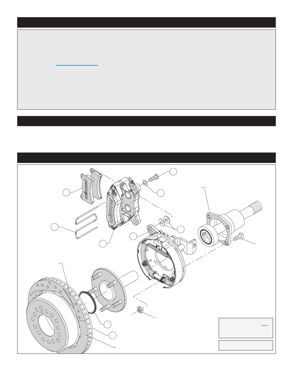 Exploded assembly diagram, Important notice - read this first, Photographic tip | Wilwood Dynapro Low-Profile Rear Parking Brake Kit User Manual | Page 2 / 10