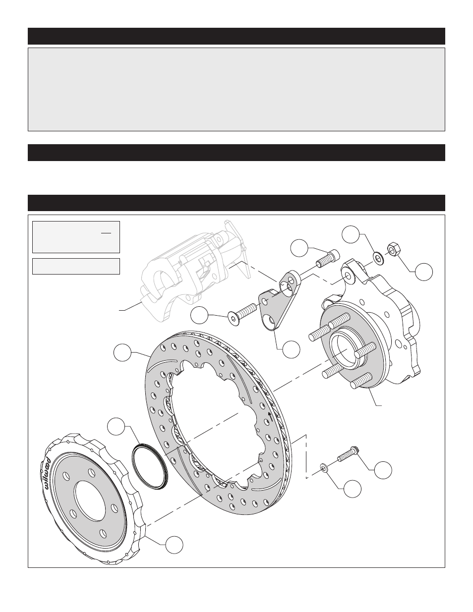 Exploded assembly diagram, Important notice - read this first, Photographic tip | Wilwood Promatrix Rear Replacement Rotor Kit User Manual | Page 2 / 6