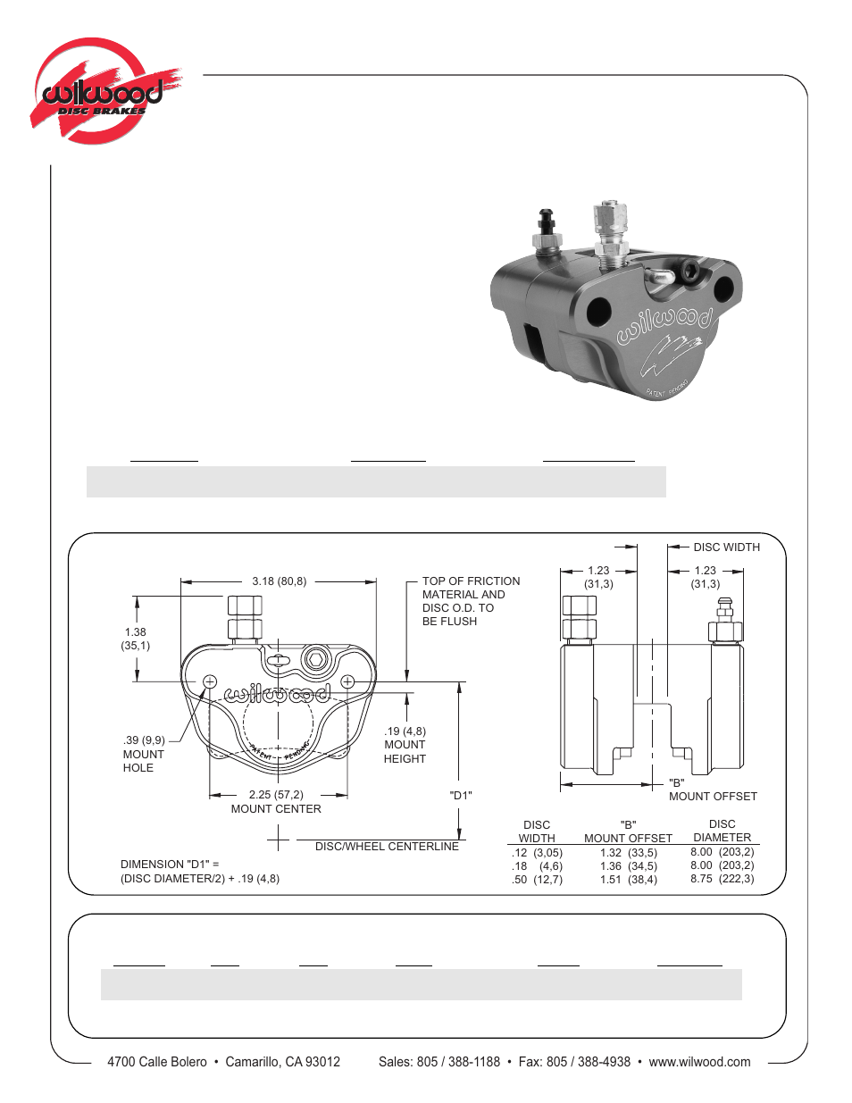 Wilwood Billet Go-Kart User Manual | 1 page