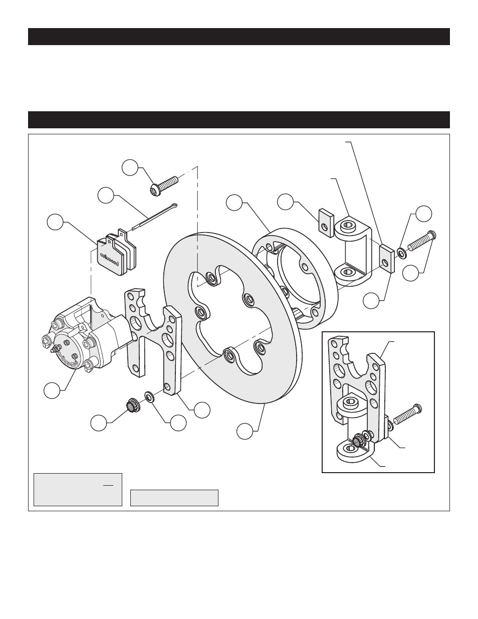 Exploded assembly diagram and parts list, Photographic tip | Wilwood Dynalite Single Floater Front Drag Brake Kit User Manual | Page 2 / 7