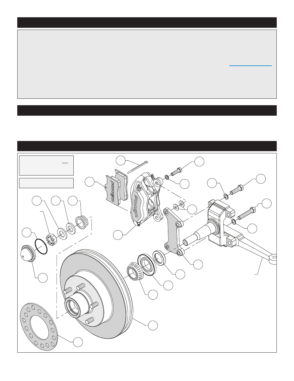 Exploded assembly diagram, Important notice - read this first, Photographic tip | Wilwood Forged Dynalite 1 Piece Rotor and Hub Front Brake Kits User Manual | Page 2 / 8