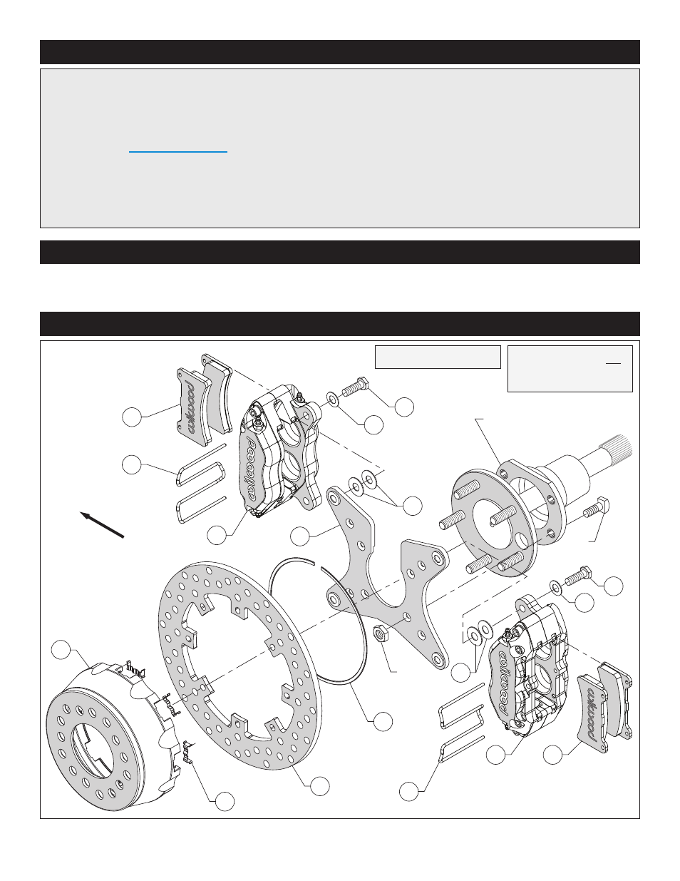 Exploded assembly diagram, Important notice - read this first, Photographic tip | Wilwood Dynapro Dual SA Lug Drive Dynamic Rear Drag Brake Kit User Manual | Page 2 / 9
