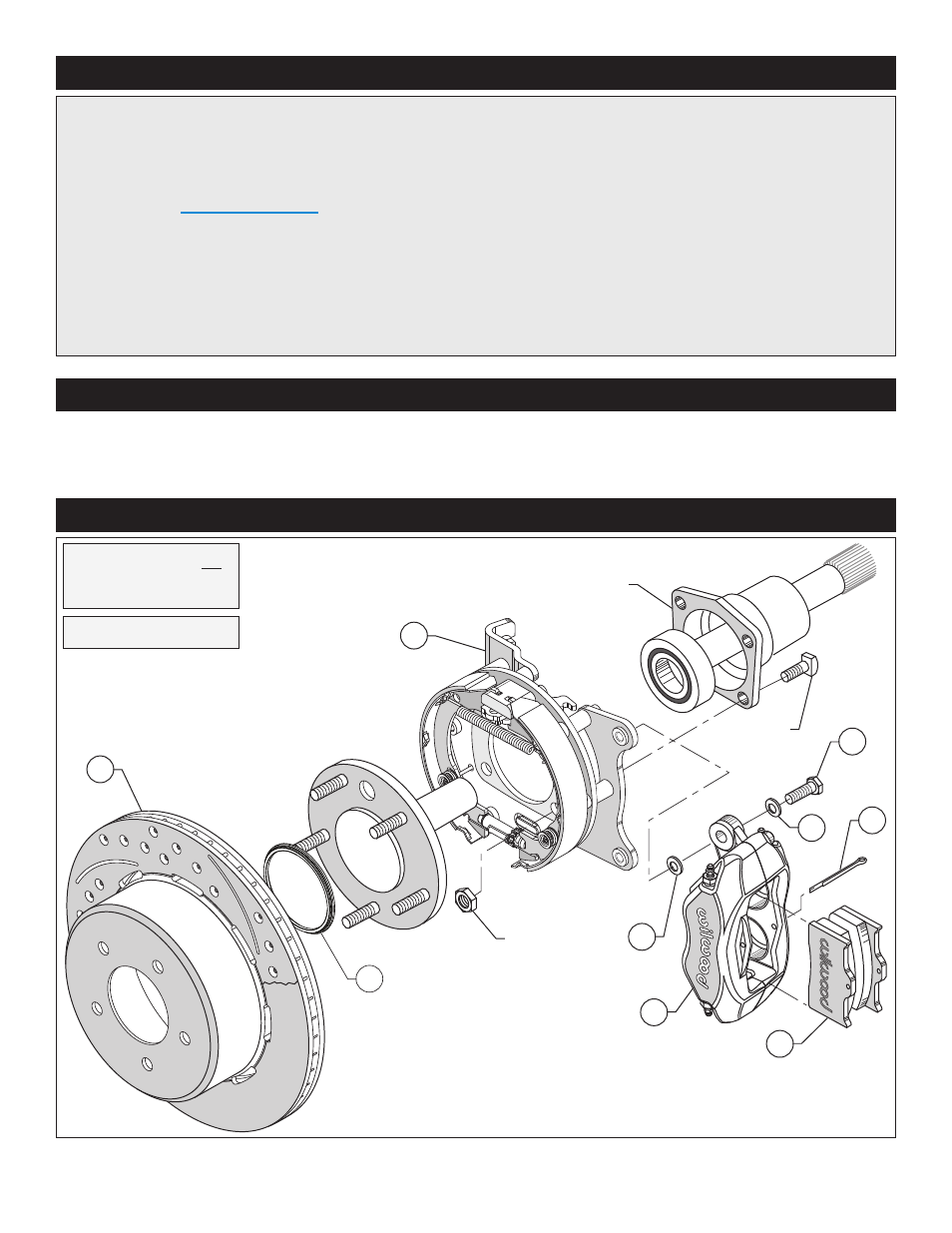 Exploded assembly diagram, Important notice - read this first, Photographic tip | Wilwood Forged Dynalite Rear Parking Brake Kit User Manual | Page 2 / 9