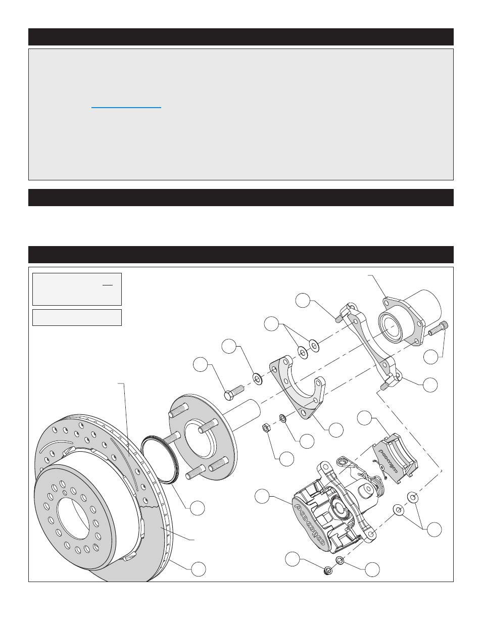 Exploded assembly diagram, Important notice - read this first, Photographic tip | Wilwood Combination Parking Brake Caliper 1Pc Rotor Rear Brake Kit User Manual | Page 2 / 8