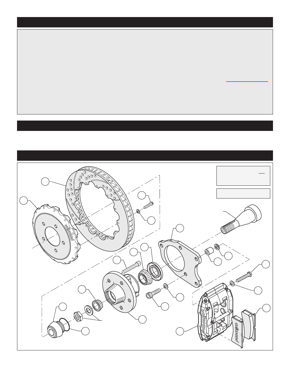 Exploded assembly diagram and parts list, Important notice - read this first, Photographic tip | Wilwood Superlite 6 Big Brake Front Brake Kit (Hub) User Manual | Page 2 / 7