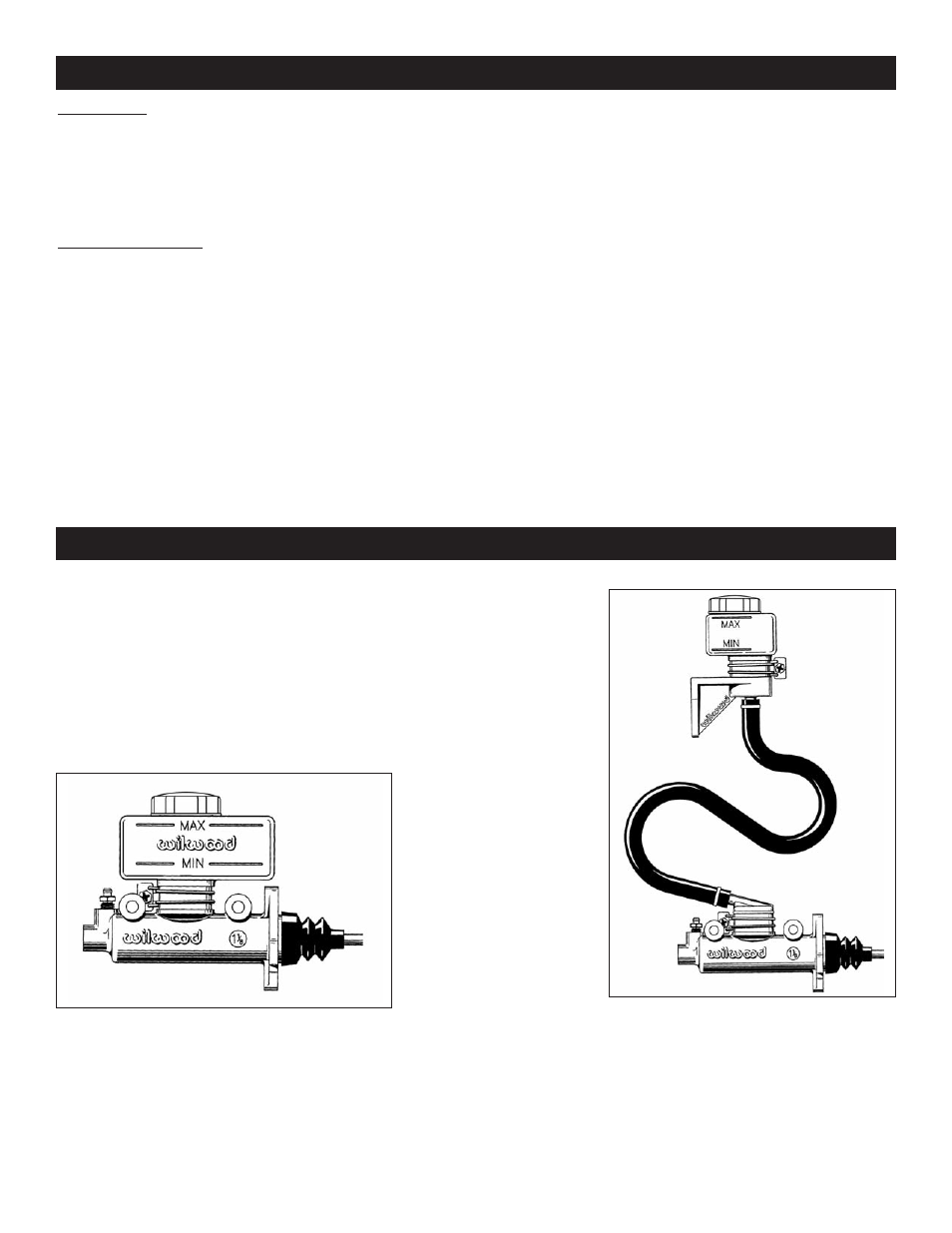 Mounting requirements, variations | Wilwood Combination Remote Master Cylinder User Manual | Page 3 / 6