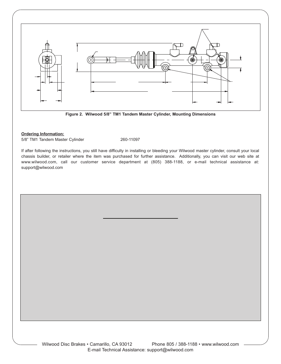 Wilwood Tandem Master Cylinder (TM1) User Manual | Page 3 / 3