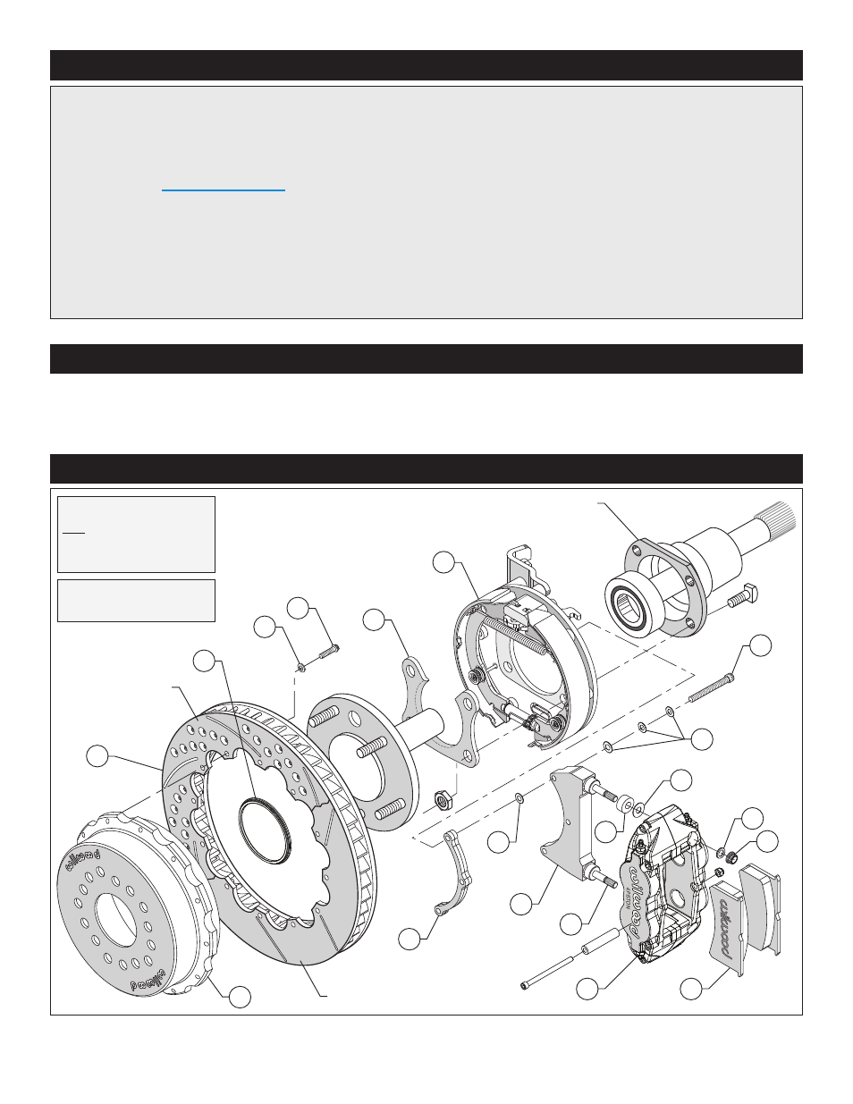 Exploded assembly diagram, Important notice - read this first, Photographic tip | Wilwood Forged Narrow Superlite 4R Big Brake Rear Parking Brake Kit User Manual | Page 2 / 9