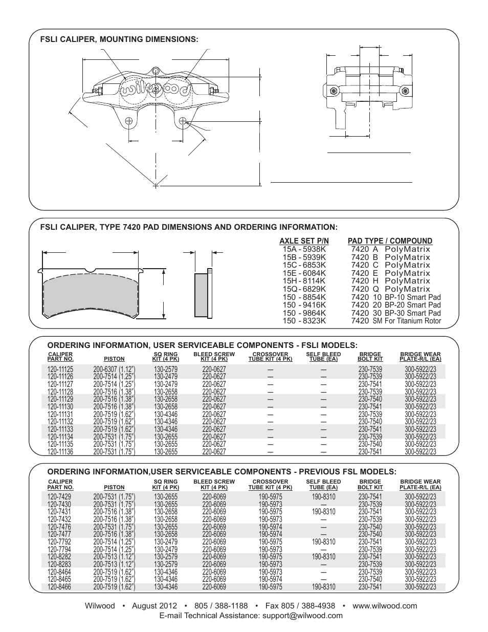 Wilwood Forged Superlite Internal User Manual | Page 2 / 2