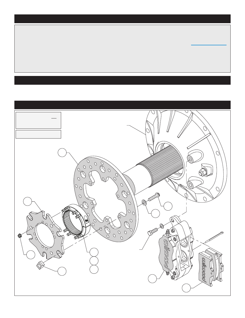 Exploded assembly diagram, Important notice - read this first, Photographic tip | Wilwood Billet Narrow Dynalite Radial Mount Midget Inboard Brake Kit User Manual | Page 2 / 5