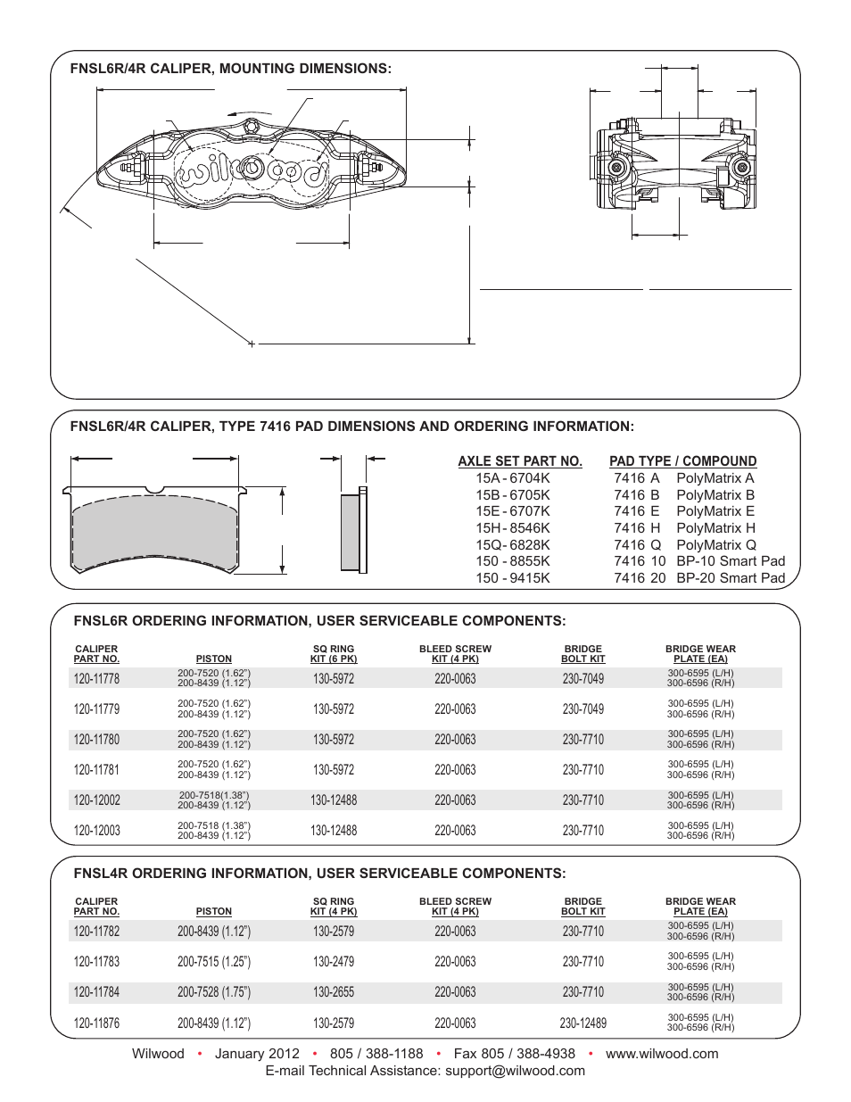 Wilwood Forged Narrow Superlite 4 Radial Mount User Manual | Page 2 / 2