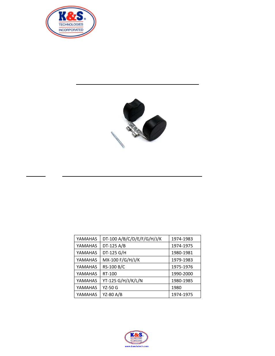 K&S Technologies 15-1603 User Manual | 1 page