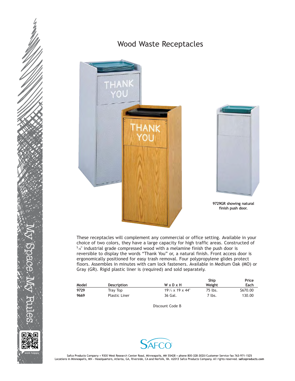 Safco 9729MO User Manual | 1 page