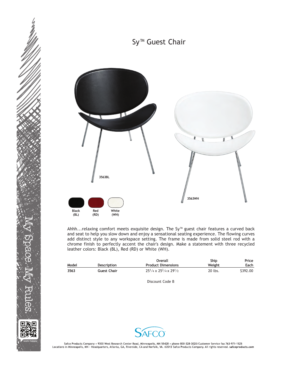 Safco 3563BR User Manual | 1 page