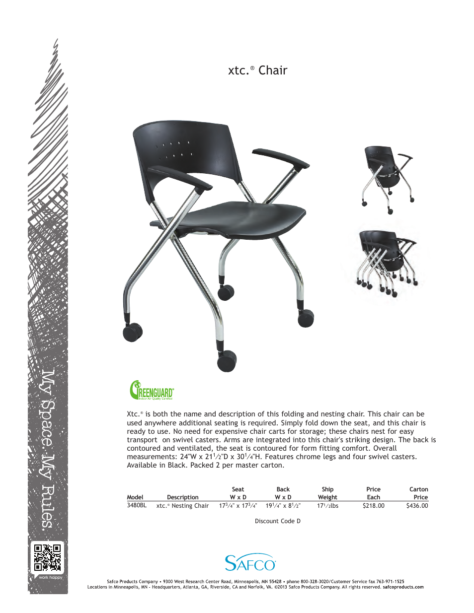 Safco 3480BL User Manual | 1 page