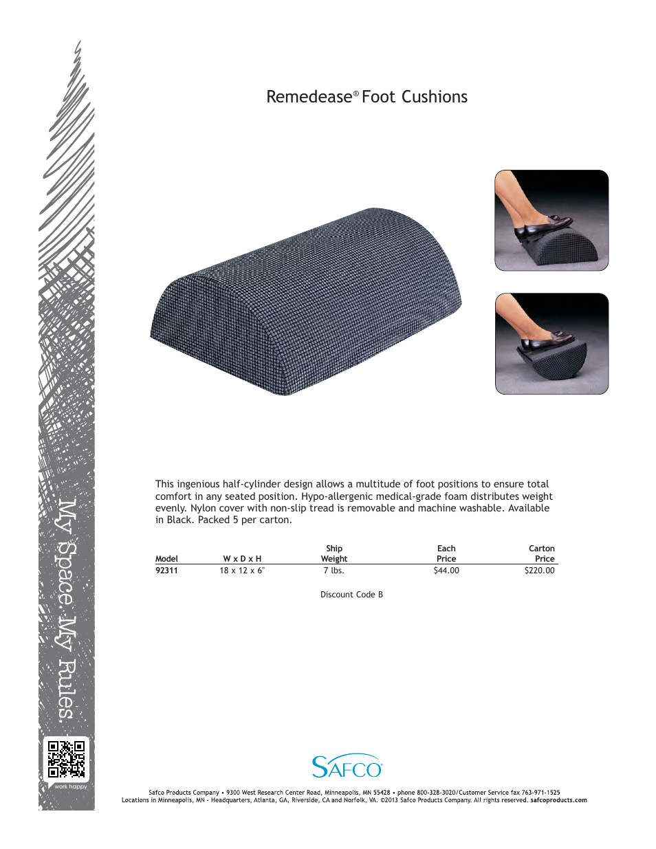 Safco 92311 User Manual | 1 page
