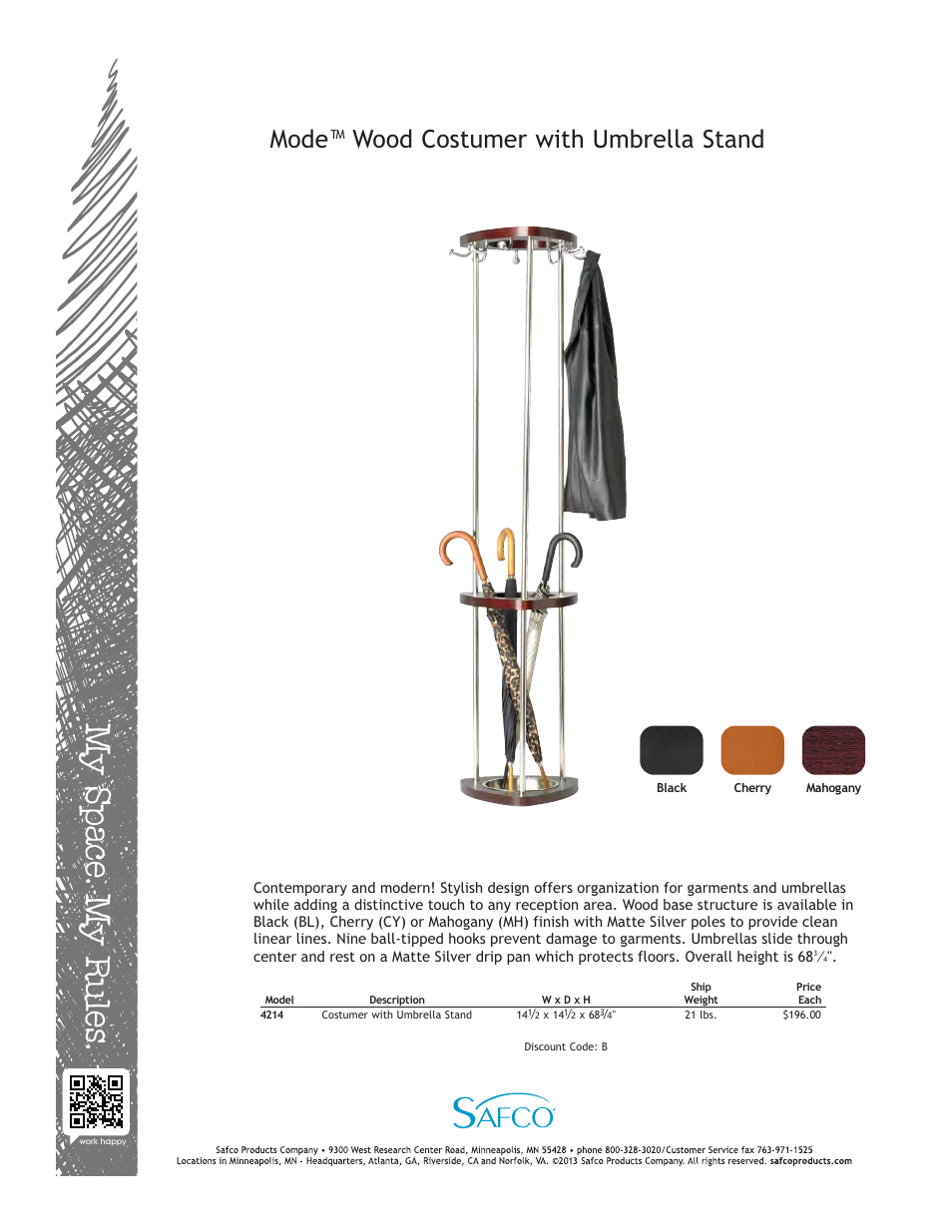 Safco 4214MH User Manual | 1 page