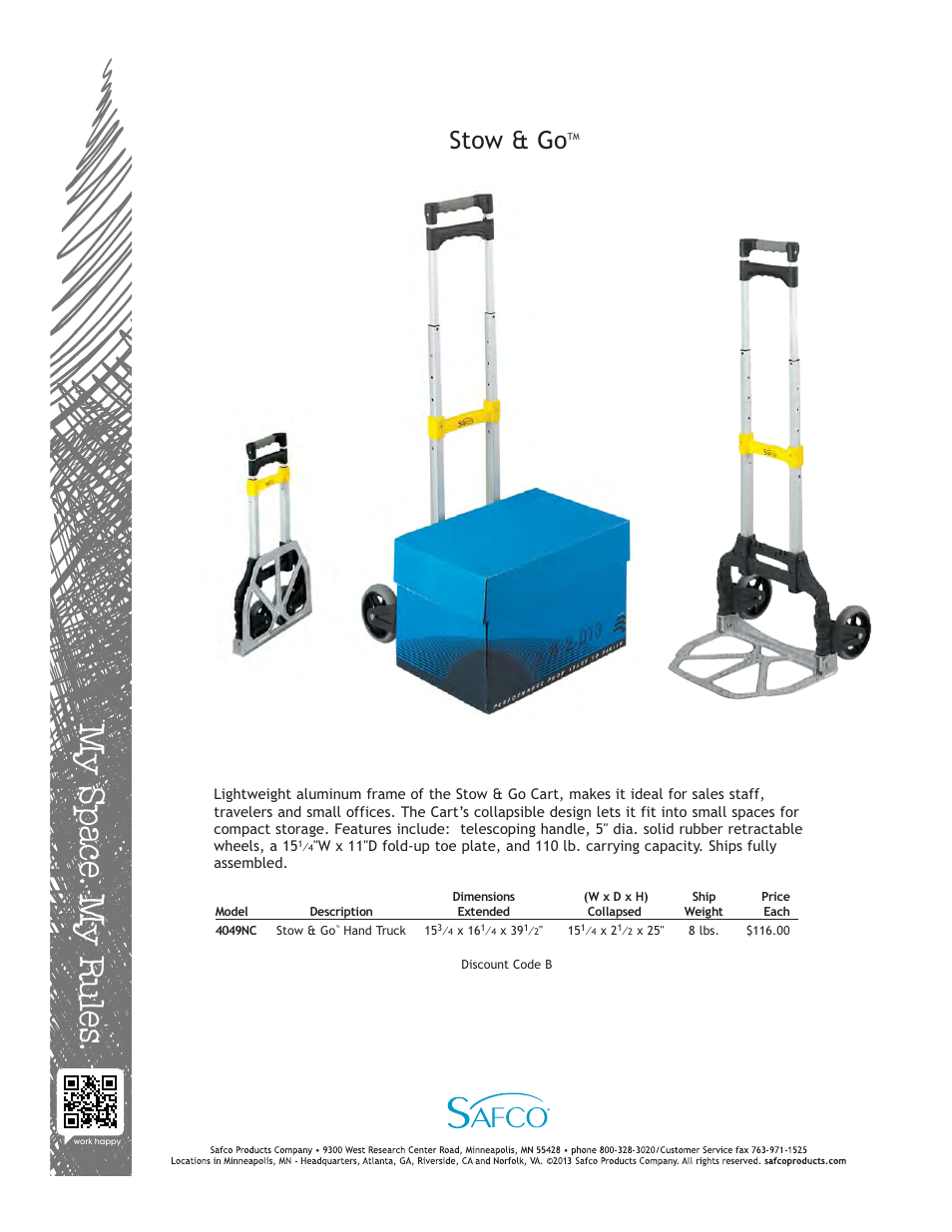 Safco 4049NC User Manual | 1 page