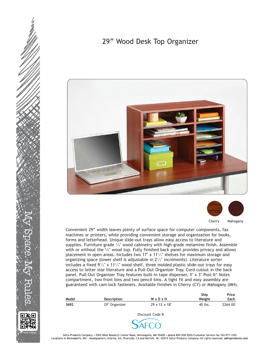 Safco 3692MH User Manual | 1 page