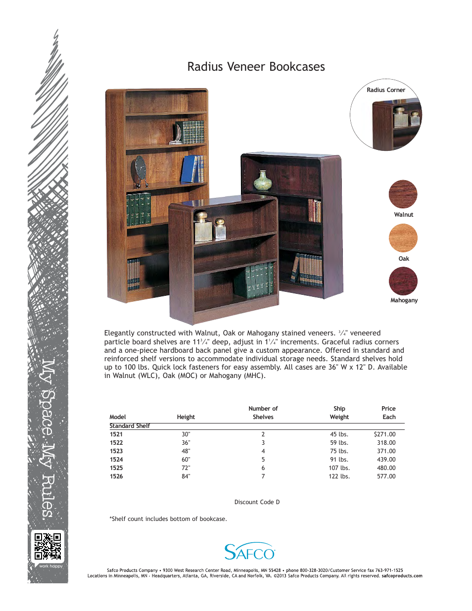 Safco 1576WL User Manual | 1 page