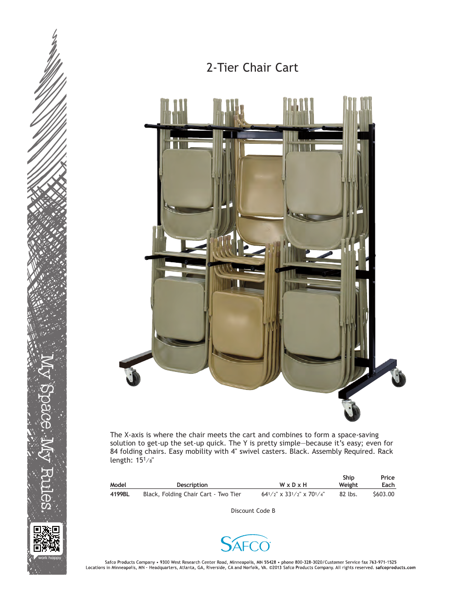 Safco 4199BL User Manual | 1 page