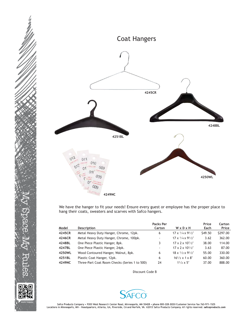 Safco 4251BL User Manual | 1 page