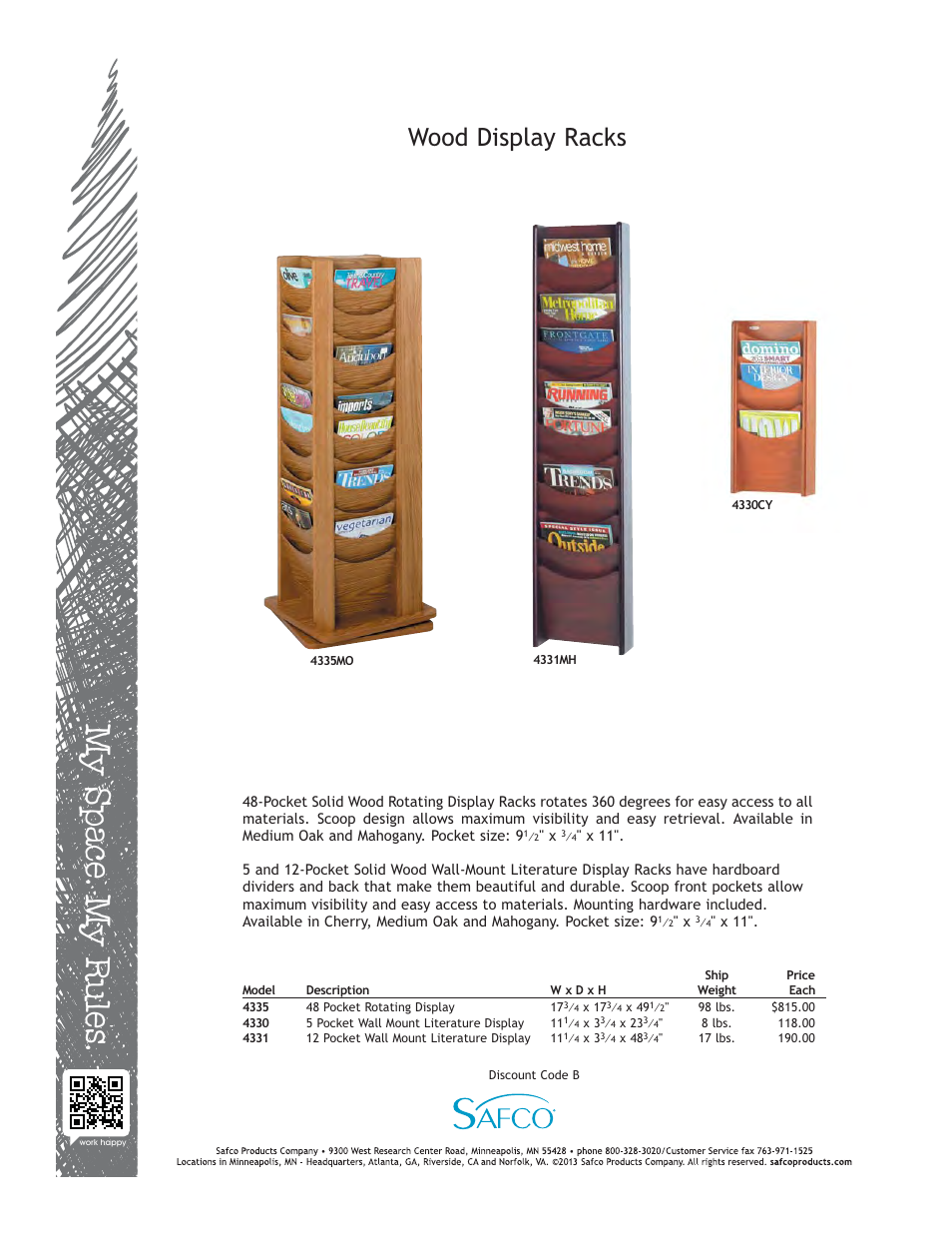 Safco 4335MO User Manual | 1 page