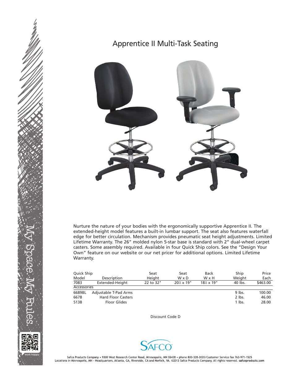 Safco 7083BL User Manual | 1 page