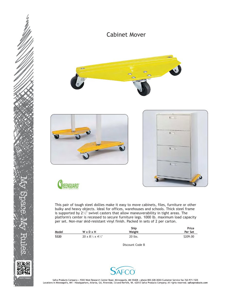 Safco 5320 User Manual | 1 page