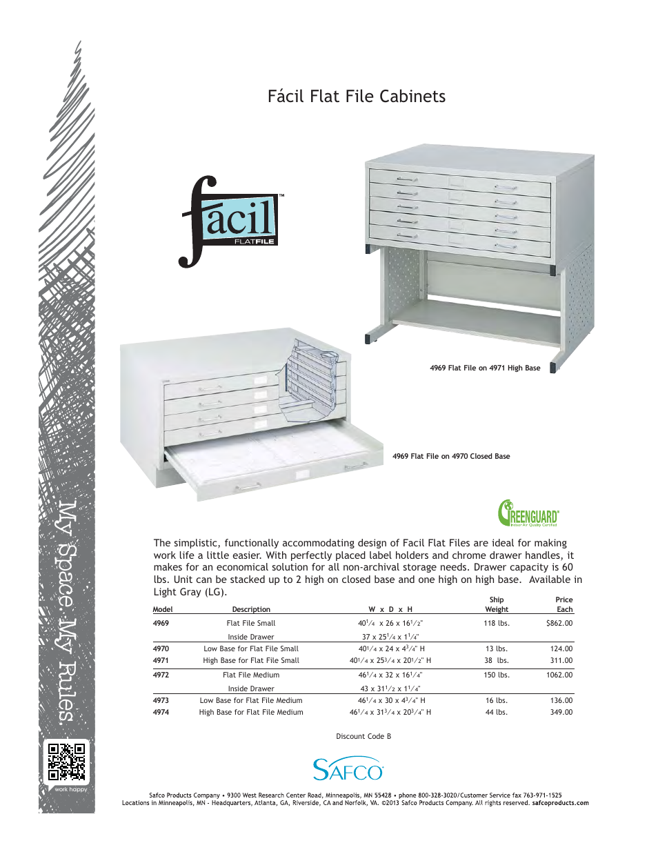 Safco 4974LG User Manual | 1 page