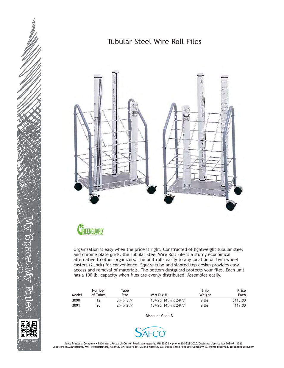 Safco 3091 User Manual | 1 page