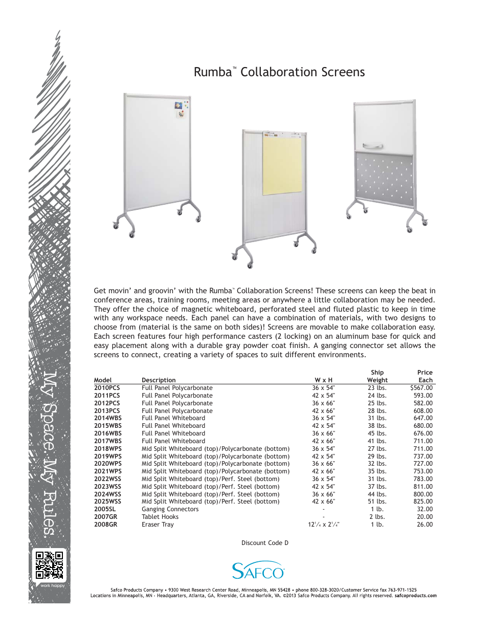 Safco 2022WSS User Manual | 1 page