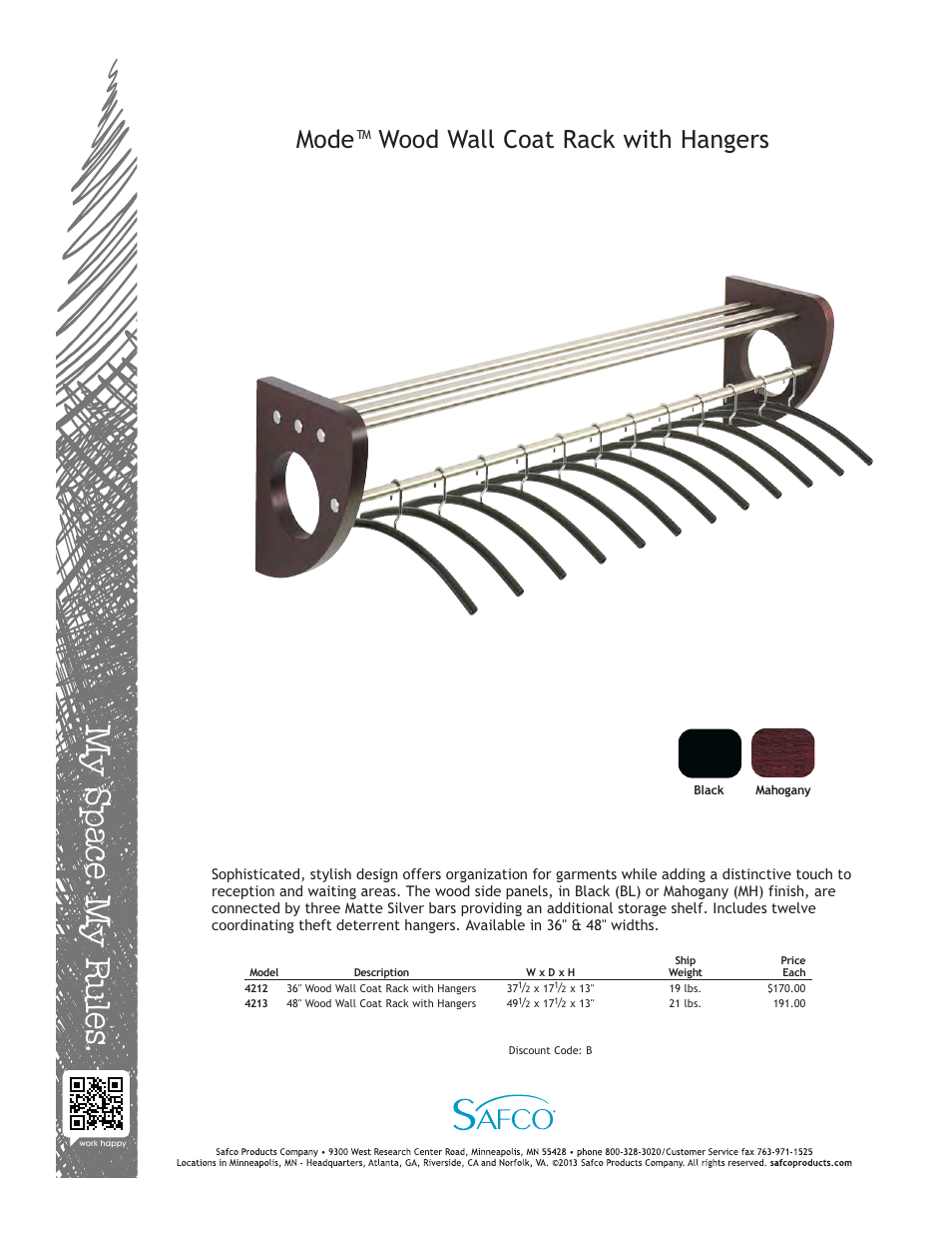 Safco 4213BL User Manual | 1 page