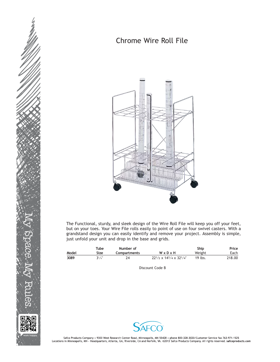 Safco 3089 User Manual | 1 page