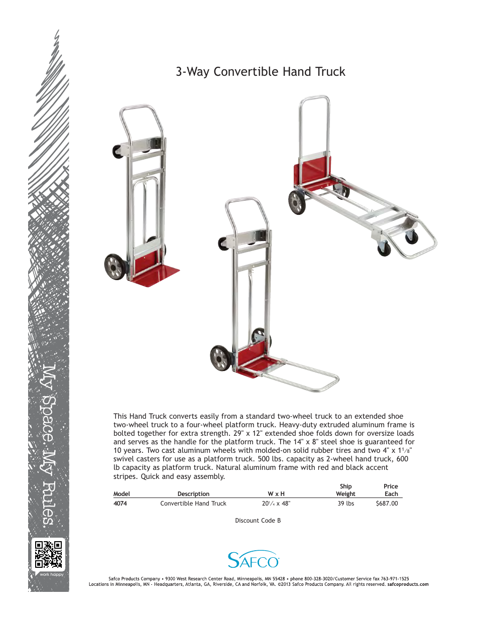 Safco 4074 User Manual | 1 page