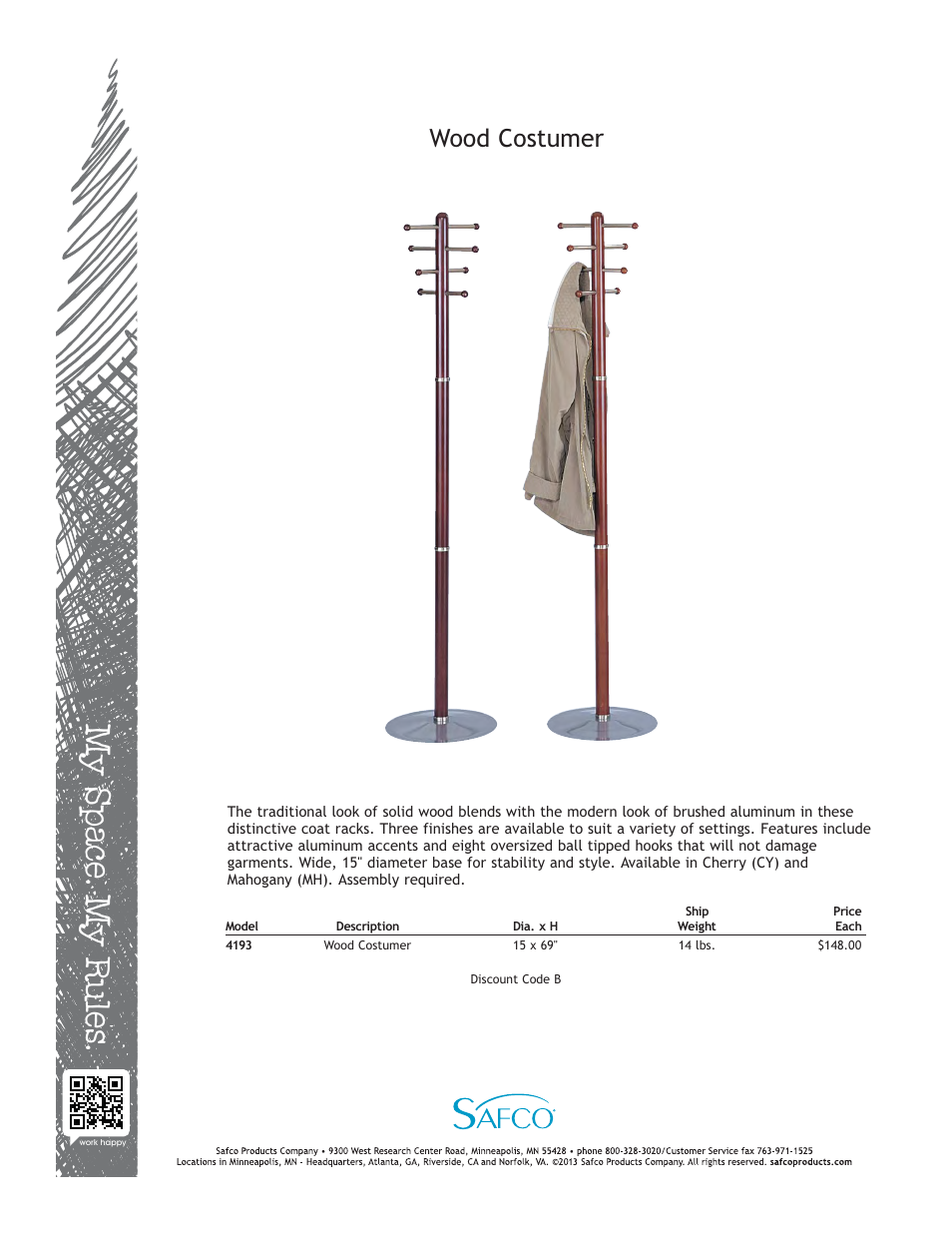 Safco 4193MH User Manual | 1 page