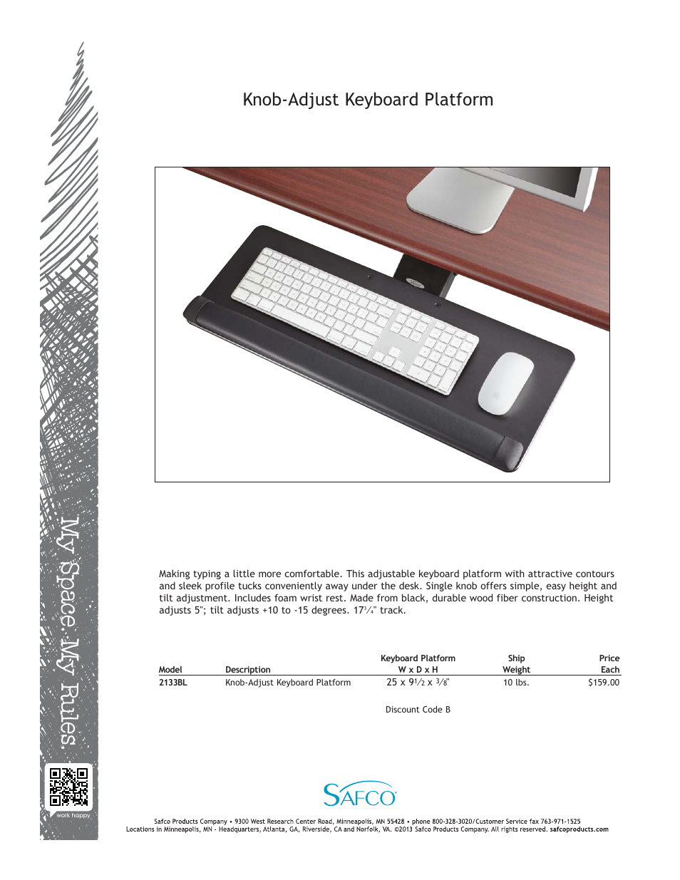 Safco 2133BL User Manual | 1 page