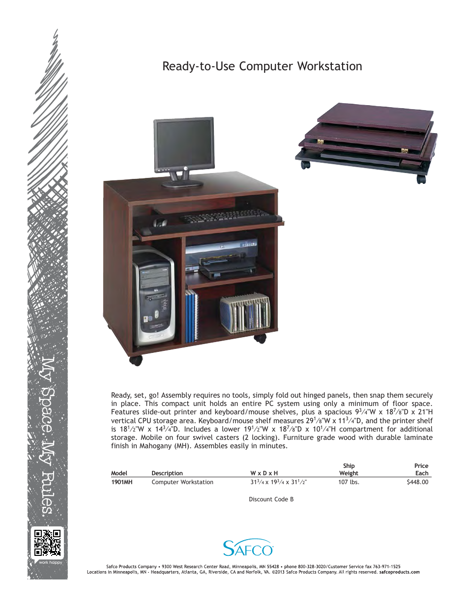 Safco 1901MH User Manual | 1 page