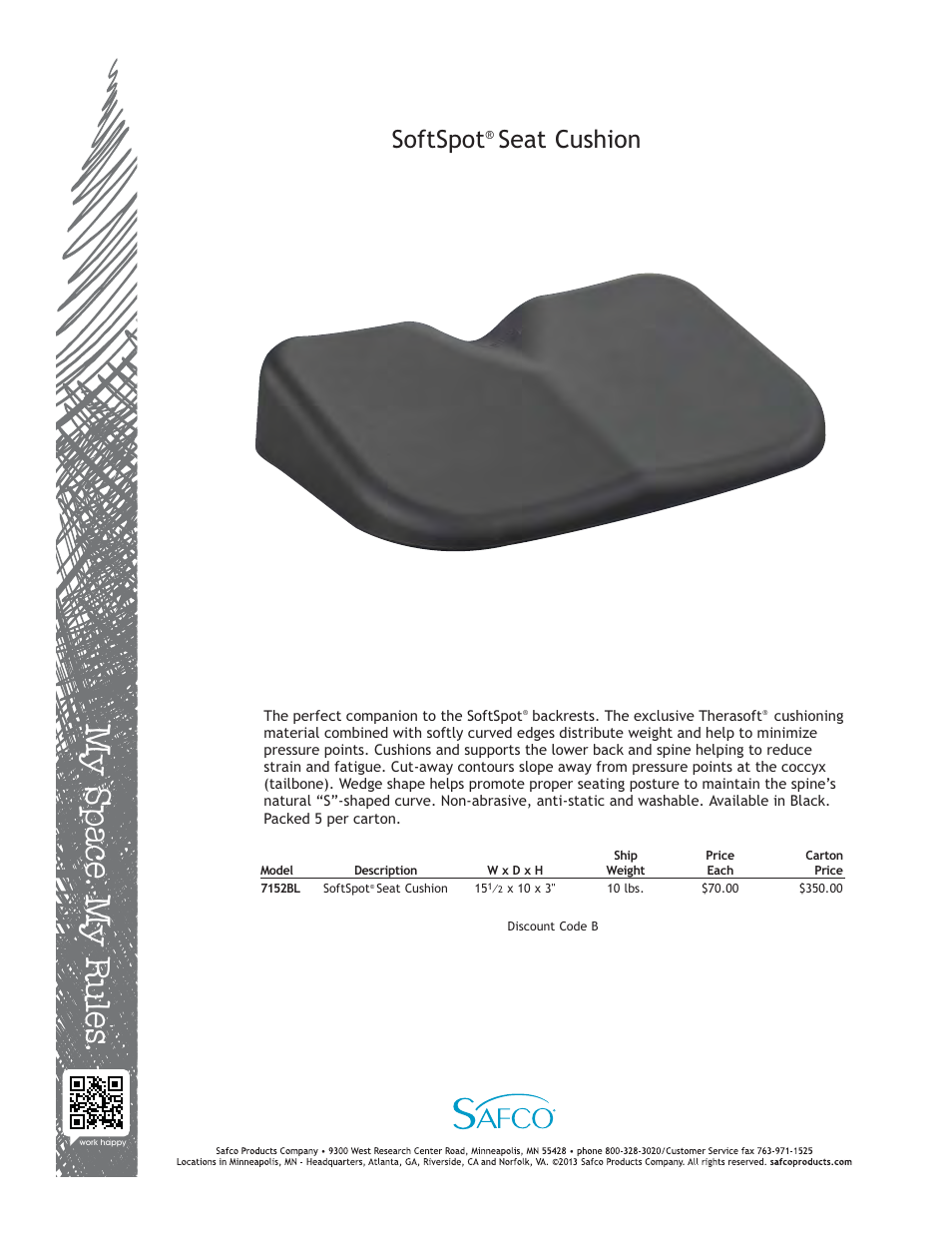 Safco 7152BL User Manual | 1 page