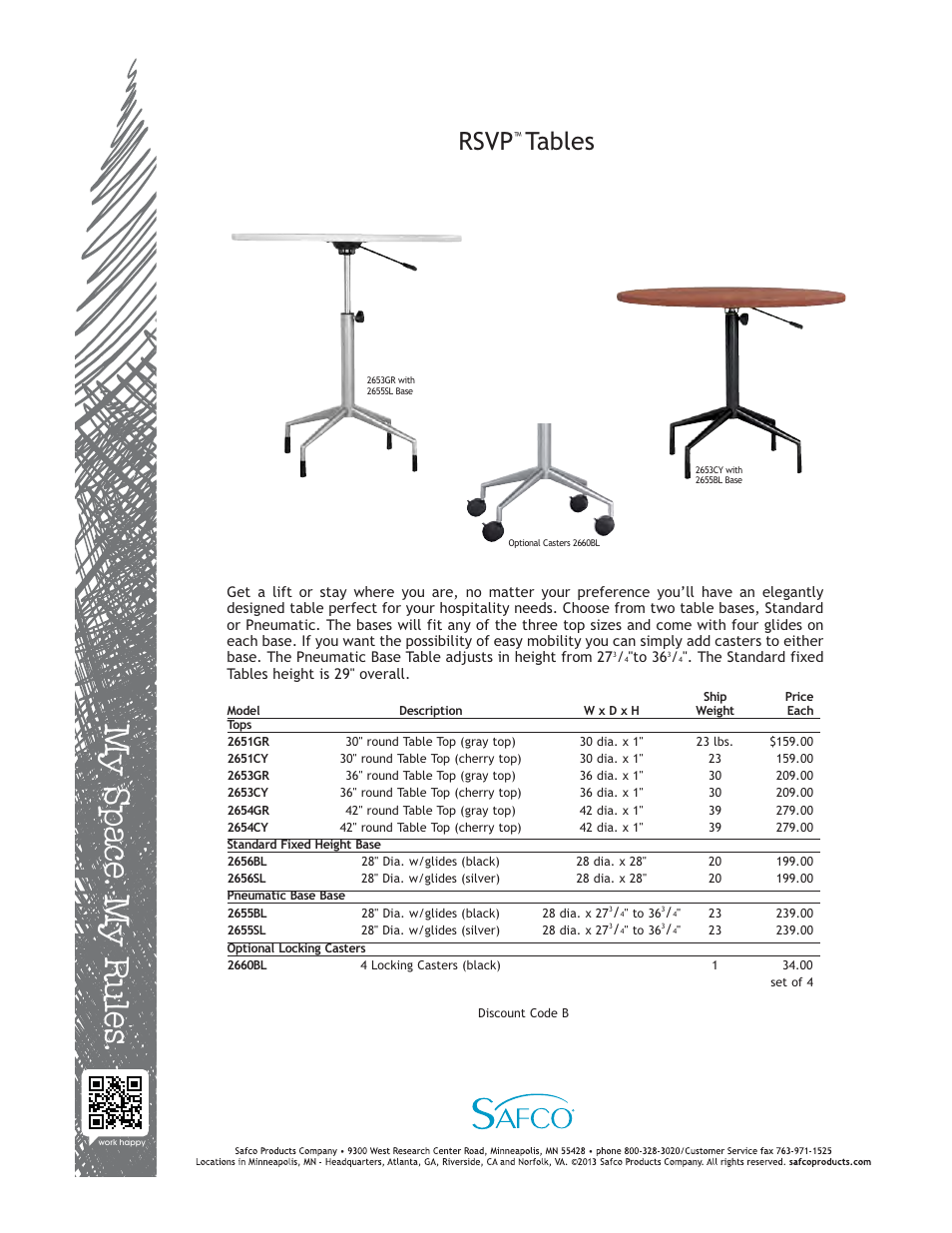 Safco 2660BL User Manual | 1 page