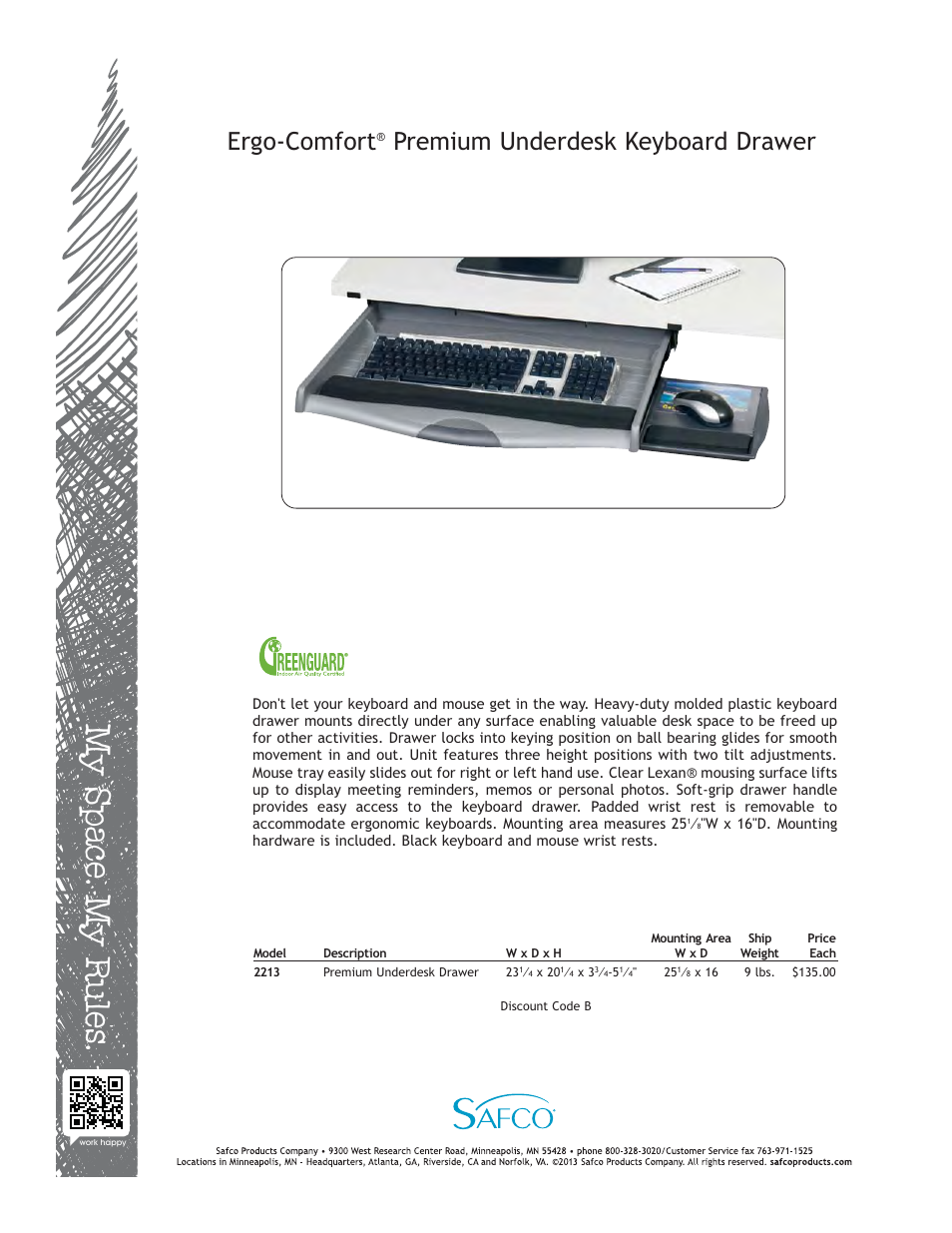 Safco 2213 User Manual | 1 page